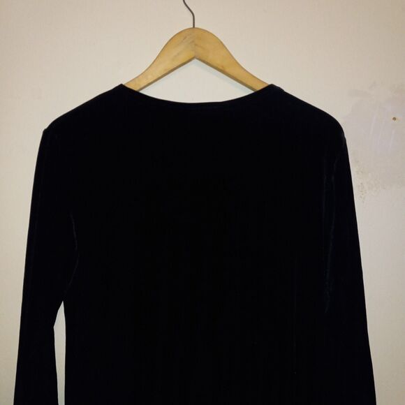 Vintage Jacqueline Ferrar Velvet Dress-Size 12 Petite-Long Sleeve-Lined-Gothic - Picture 5 of 8